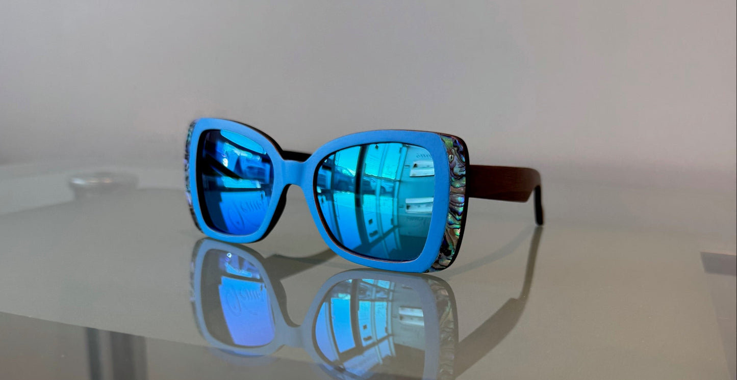 VE-281 Wood and New Zealand Abalone Seashell SUN